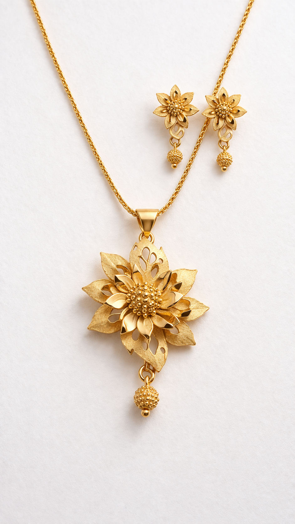 Floral Gold Drop Earrings