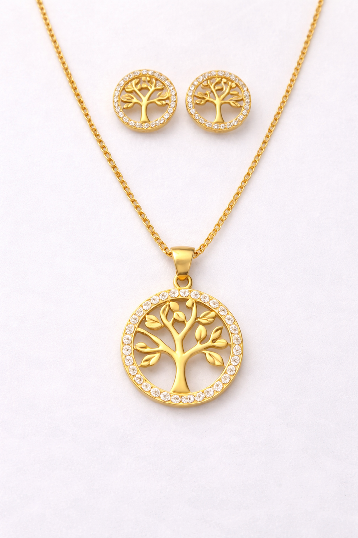 Golden Tree of Life Pendant Necklace