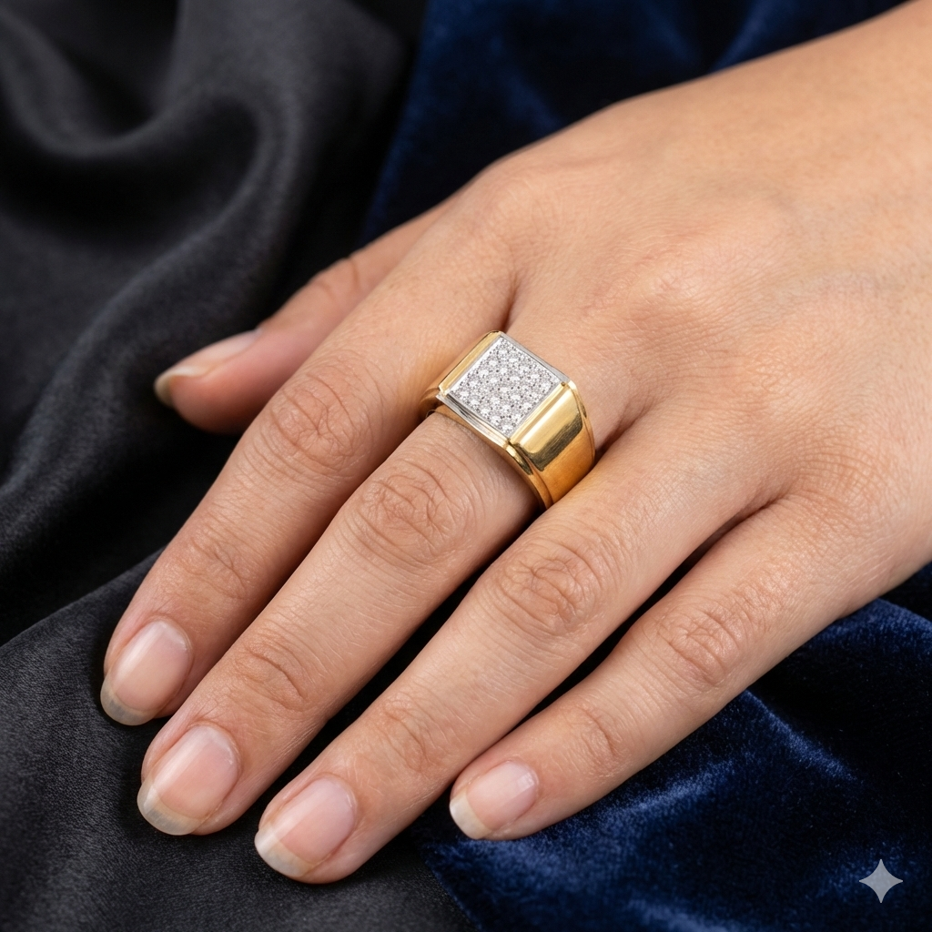 Radiant Echo Men's Diamond Ring