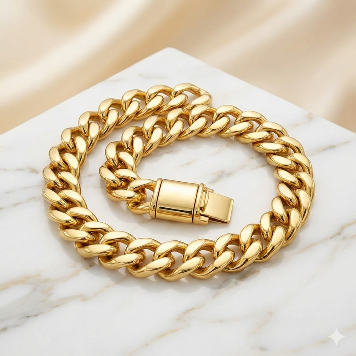 Men’s Cuban Design Golden Havy Bracelet