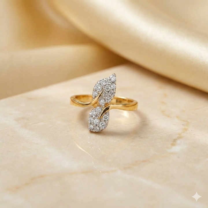 Marquise Round Shape Natural Diamonds Wedding Ring