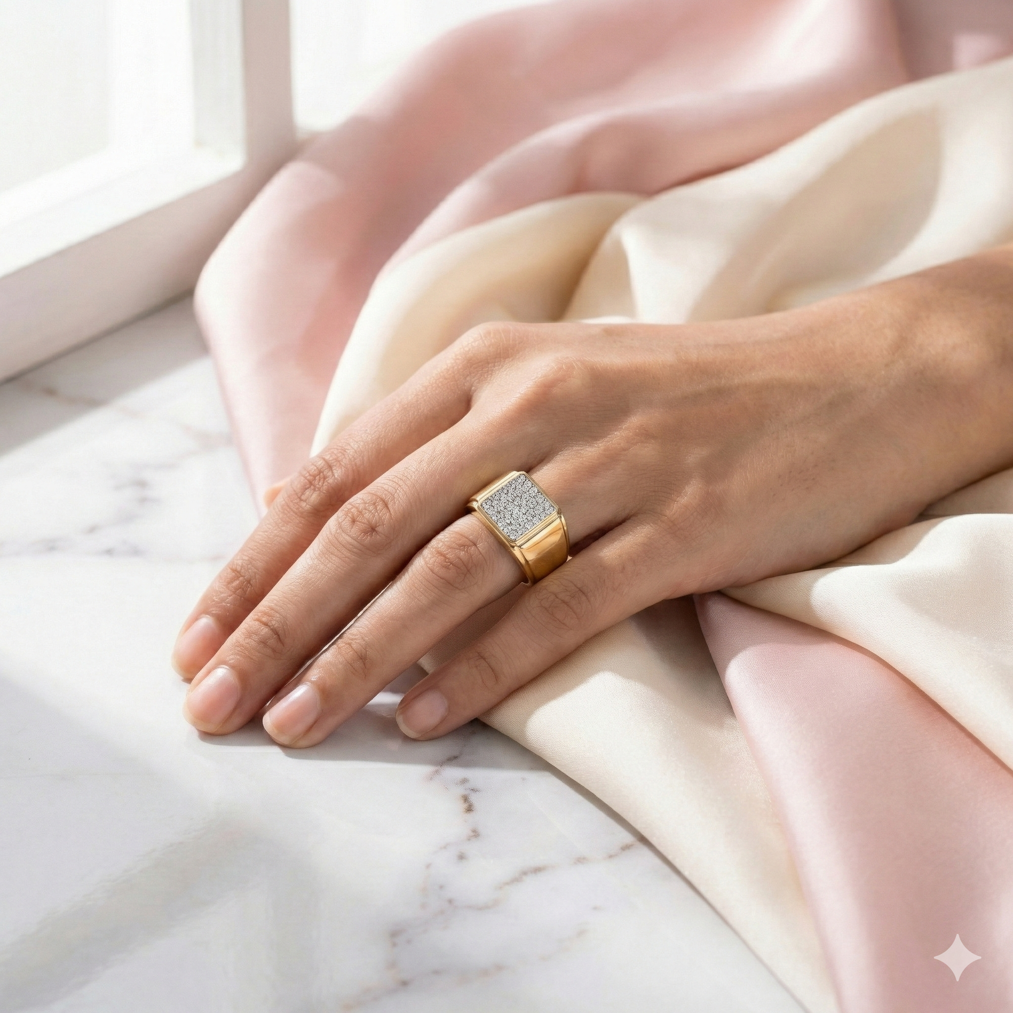 Radiant Echo Men's Diamond Ring