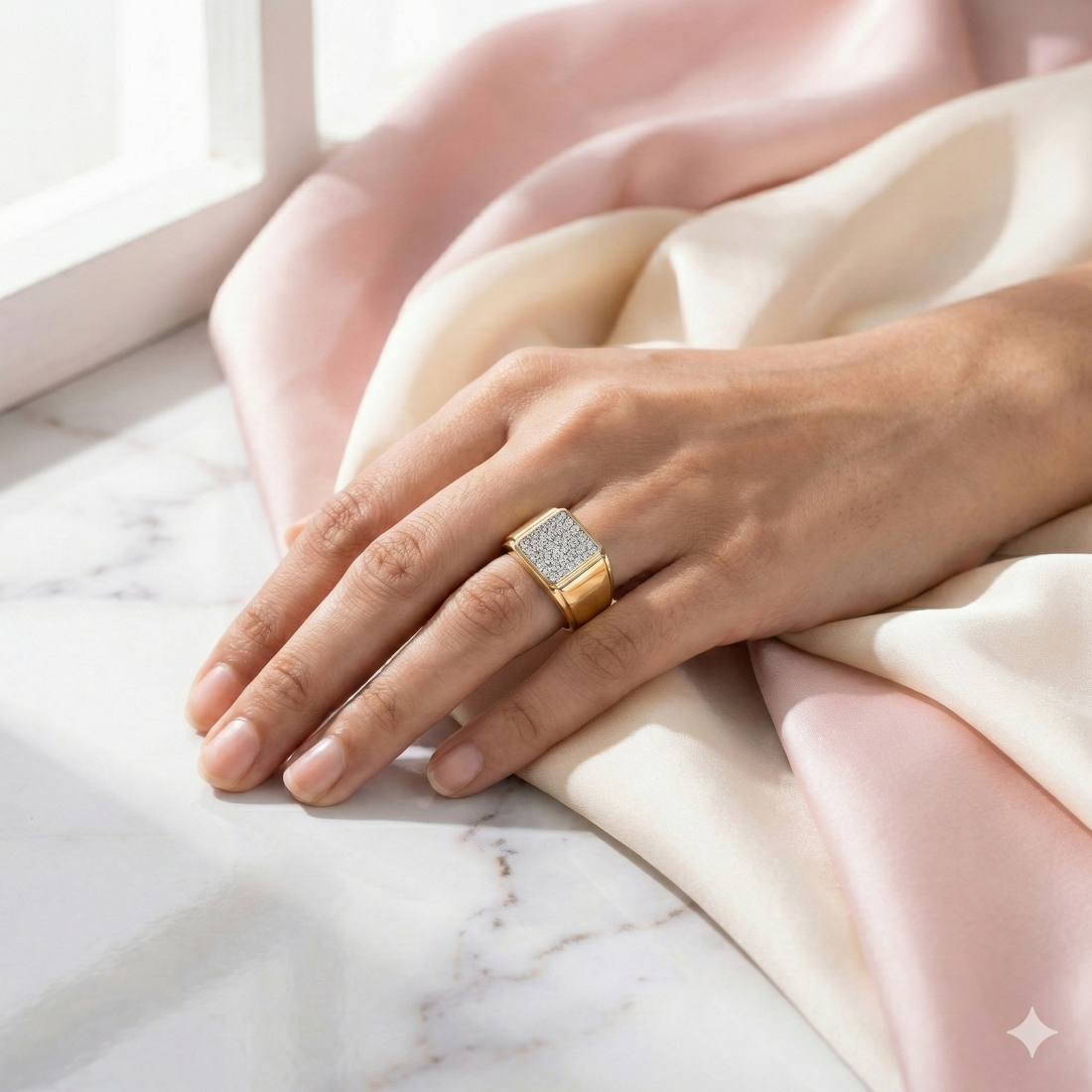 Radiant Echo Men's Diamond Ring